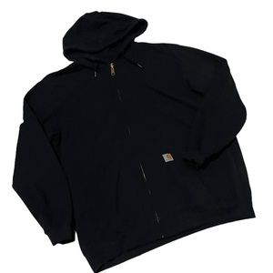 Carhartt Jacket Mens XL Blue Long Sleeve Hood Full Zip Cotton Outdoor 2310